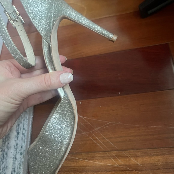 JIMMY CHOO ANNIE 85 Sandal Platinum Ice SZ 38.5 $695 - Picture 10 of 11